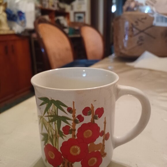 Vintage Coffee Mug Red Poppies - Picture 4 of 4